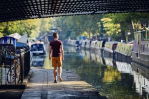 Young man on canal path, Promarine
